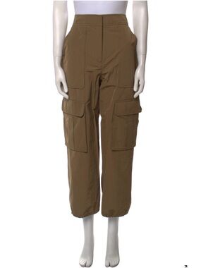Veronica Beard Olive-Brown Cargo Pants with Patch Pockets